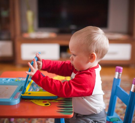 Child playing at home